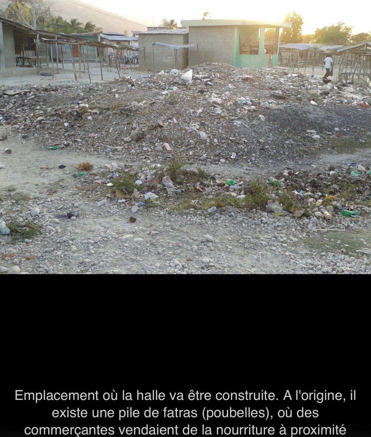 Repérage du terrain avant la construction de la halle de Ti Maché Tellier